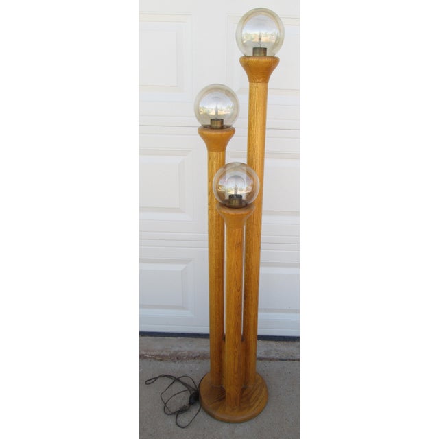 Late 20th Century Late 20th Century Modeline Honey Oak Floor Lamp by Charles Gibilterra For Sale - Image 5 of 18