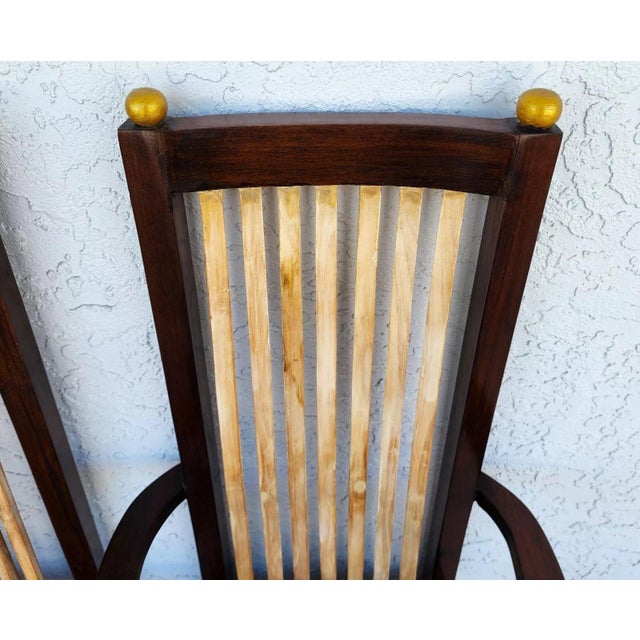 Frank Lloyd Wright Style Dining Chairs Set of 8 For Sale - Image 10 of 12