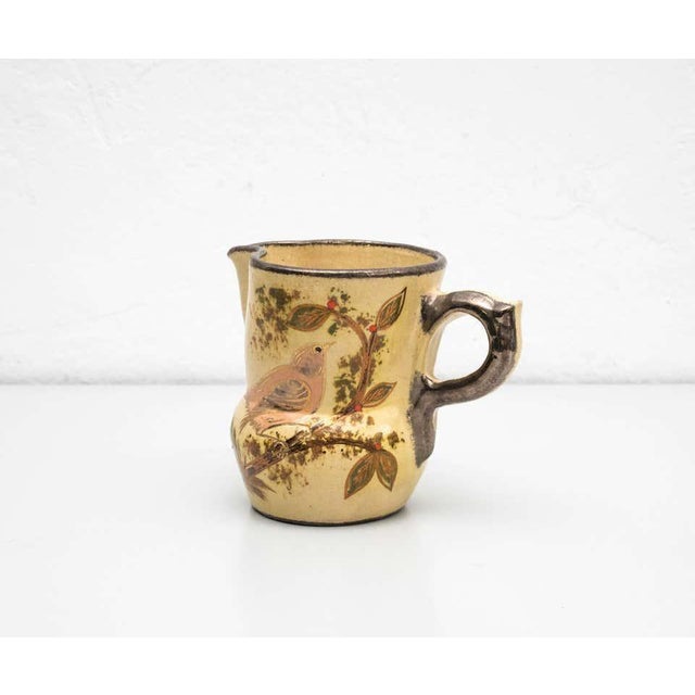 Catalan Hand-Painted Ceramic Jug Vase by Diaz Costa, 1960s For Sale - Image 3 of 14