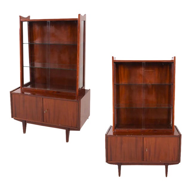 Mid Century Modern China Cabinet / Bookcase by Rajmund Halas for Jarocinska, Made in Poland, C. 1960’s For Sale