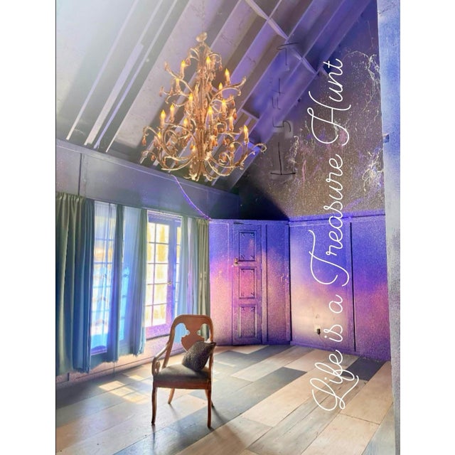 Wildly Beautiful Amber Crystal Chandelier A breathtaking 5-foot chandelier dripping with shimmering amber crystals and...