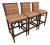 Ficks Reed Paxton Rattan Bar Stools, Set of Three For Sale