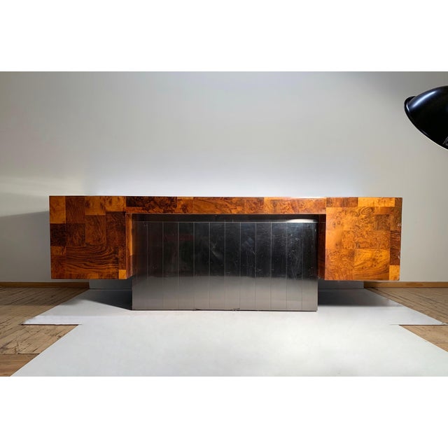 Mid 20th Century Burl Cityscape Executive Desk By Paul Evans For Sale - Image 5 of 7