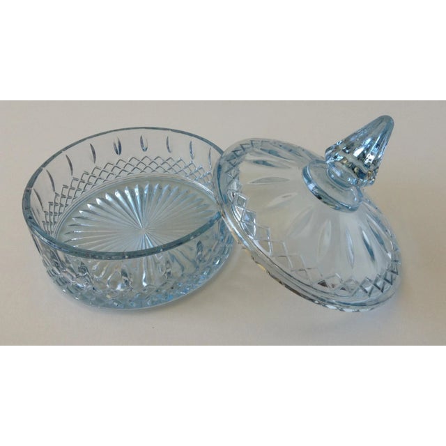 Vintage C.1960's Soft Baby Blue Glass Lidded Keepsake With Pointed Finial Top For Sale In West Palm - Image 6 of 8
