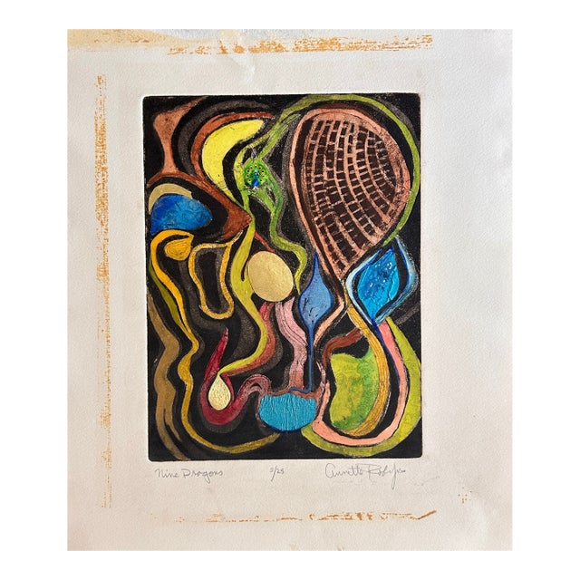 1960s Vintage Modernist Abstract Signed Annette Robyns For Sale