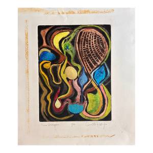 1960s Vintage Modernist Abstract Signed Annette Robyns