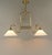 Two-Armed Hanging Lamp with Opal Glass Shade, Austria, 1920s For Sale - Image 3 of 6