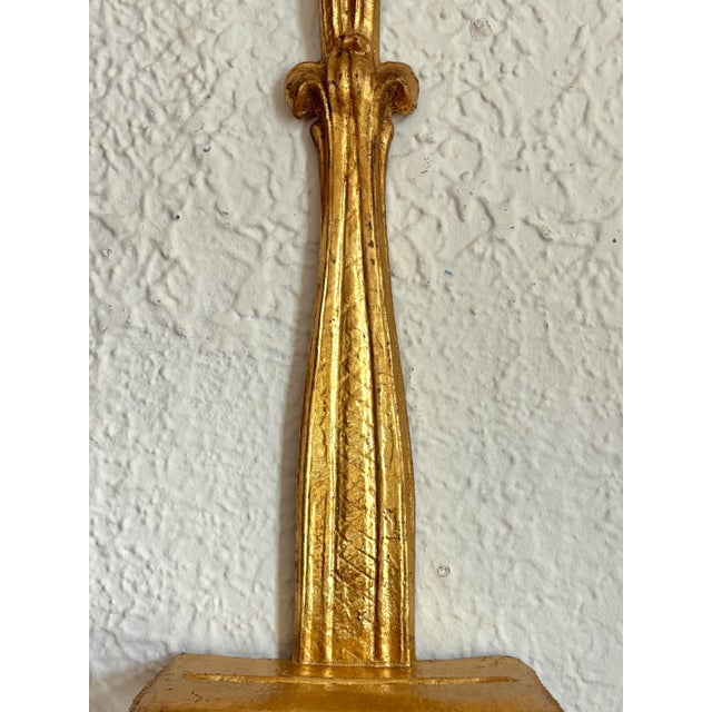 20th Century Italian Gold Gilt Wood Wall Plate Shelf Holder For Sale - Image 4 of 7