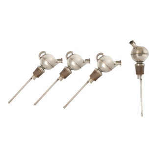 Art Deco French Silverplate Liquor Pourers, Set of Four For Sale