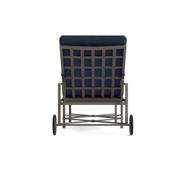 Brown Jordan Brown Jordan Venetian Adjustable Chaise With Wheels, Mica frame with Fusion Neptune fabric For Sale - Image 4 of 11