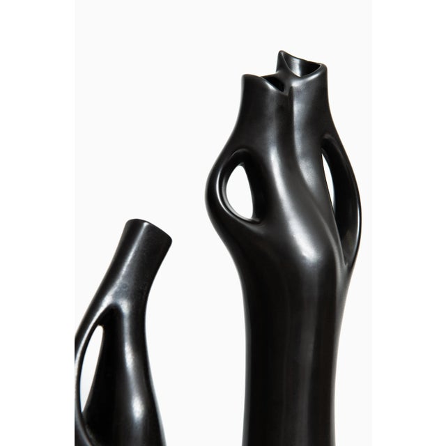 Mangania Vase Set by Lillemor Mannerheim for Upsala Ekeby, 1950s, Set of 3 For Sale - Image 4 of 6