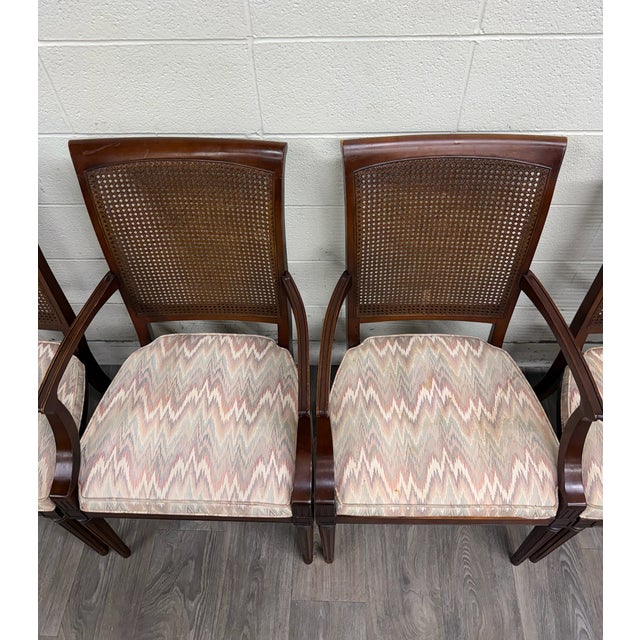 Late 20th Century Vintage Neoclassical French Regency Style Cane Back Dining Chairs - Set of 6 For Sale - Image 5 of 11