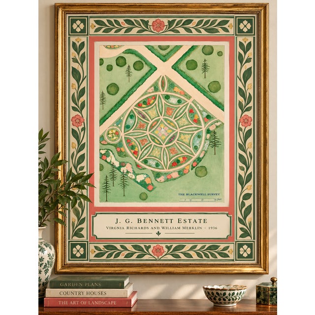 Not Yet Made - Made To Order Atelier Aria Lumae the Grand Estate Cartography Set of 4 Faux Antique Gold Frame Fine Art Hge Gallery Board Prints Wall Space 26 X 34 For Sale - Image 5 of 14