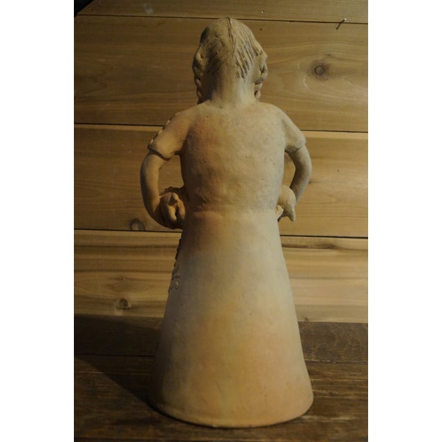 1970s Mexican Teodora Blanco Nunez Style Folk Art Pottery Woman For Sale - Image 9 of 11