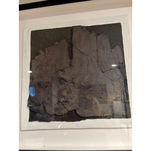 Black Late 20th Century Abstract Mid-C. Mixed Media Painting in Black & White, Framed For Sale - Image 8 of 10