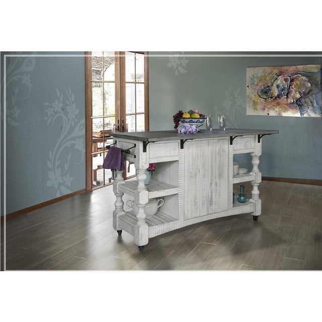 Rustic Stonegate Solid Pine Wood Kitchen Island For Sale - Image 3 of 6