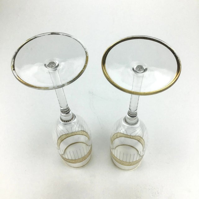 Glass MCM Crystal Toasting Champagne Flutes For Sale - Image 7 of 8