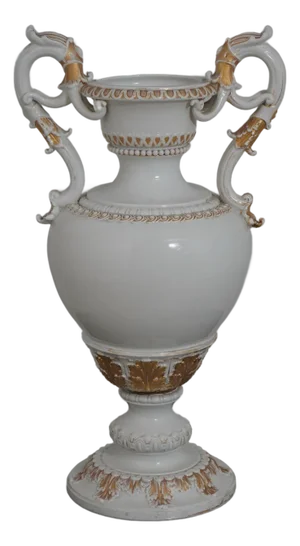 Meissen Vintage White & Gold Neoclassical Porcelain Urn Vase