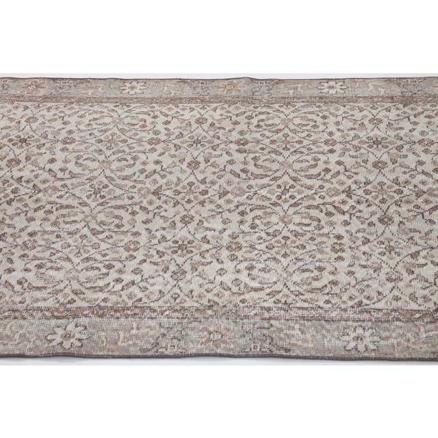 1960s Vintage Floral Turkish Area Rug - 3′5″ × 6′7″ For Sale - Image 4 of 6