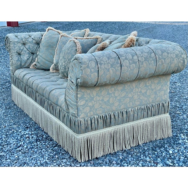 Chesterfield Style Sofa With Bullion Fringe Chairish