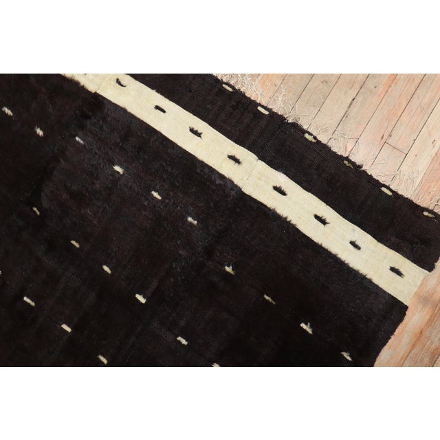 Antique Black Turkish Mohair Rug - 4'7" x 5'9" For Sale In New York - Image 6 of 7