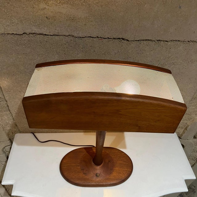 Mid-Century Modern 1960s Mid-Century Modern Walnut Desk Lamp With Organic Design For Sale - Image 3 of 11