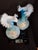 Antique Pair Victorian Blue Satin Cased Glass Pitcher Ewers Hand Painted Orchids Frosted Coral Branch Handles Ruffled Rim - a Pair For Sale - Image 18 of 18