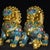 Pair of Vintage Cloisonné Gilt Bronze Guardian Lion Statues With Turquoise Enamel For Sale - Image 4 of 11