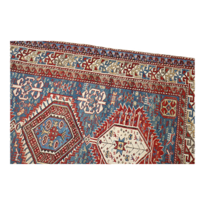 Antique Zabihi Collection Caucasian Shirvan Tribal Blue 19th Century Rug