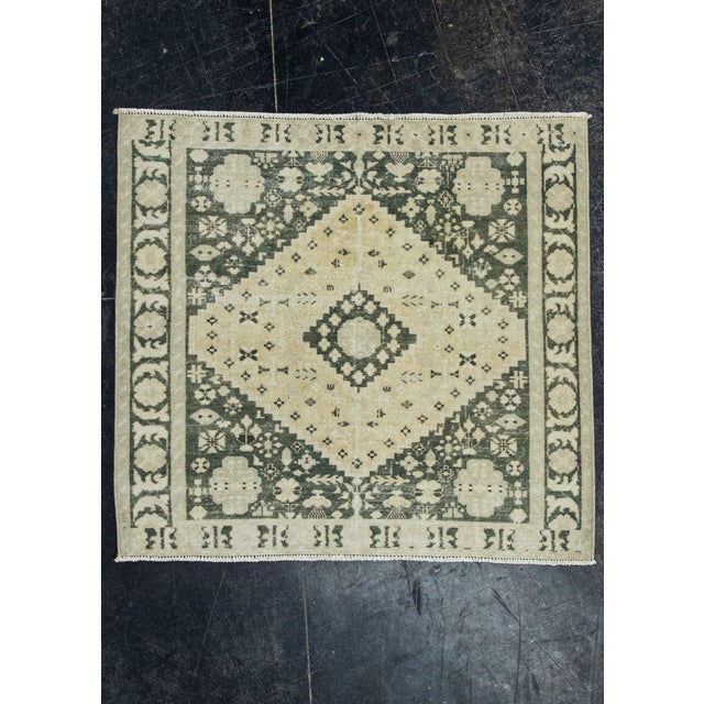 Black Turkish Vintage Square Rug 3' x 2'9" #20775 For Sale - Image 8 of 8