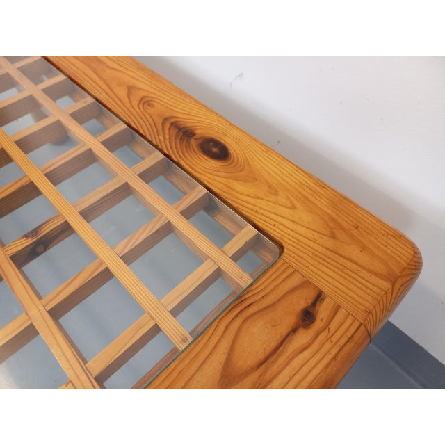 Vintage Coffee Table in Pine and Glass, 1960s For Sale - Image 4 of 15