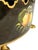 Metal Maison Lancel Vintage French Black Tole Cachepot With Hand-Painted Fruit and Gilt Scalloped Rim Lion Head Ring Handles For Sale - Image 7 of 17