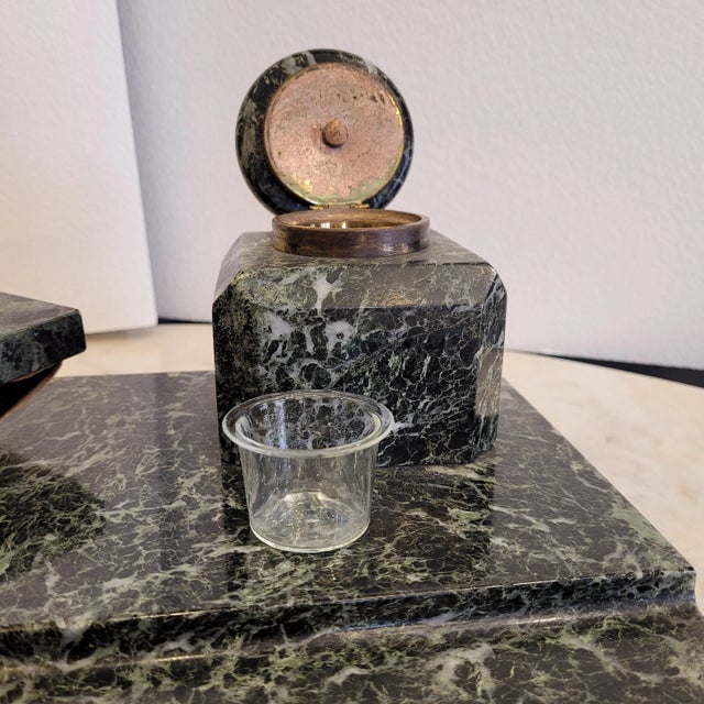 Napoleon III Writing Desk in Serpentine Marble and Bronze, France, 19th Century For Sale - Image 11 of 13