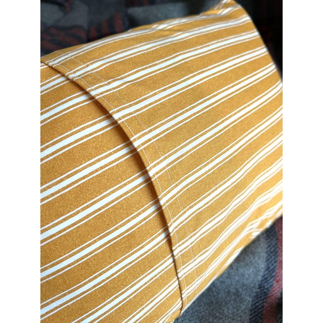 Mississippi Vintage Red Pennant on New Yellow Striped Throw Pillow For Sale - Image 4 of 4