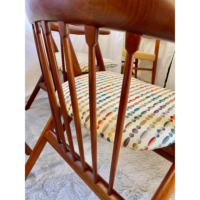 Wood Mid Century Danish Teak Dining Chairs Style Svend Madsen For Sale - Image 7 of 12