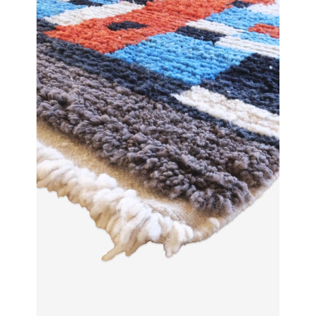 Blue Colorful Moroccan Berber Rug - 5.9 X 4.2 Ft For Sale - Image 8 of 8