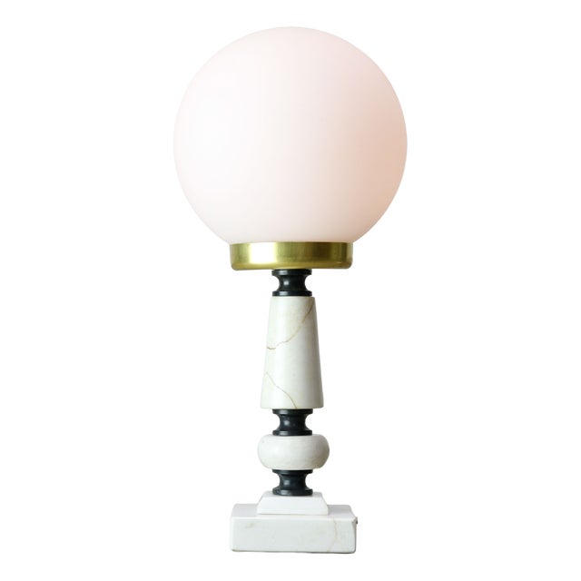 Vintage Italian Table Lamp in Brass and Marble, 1960s For Sale