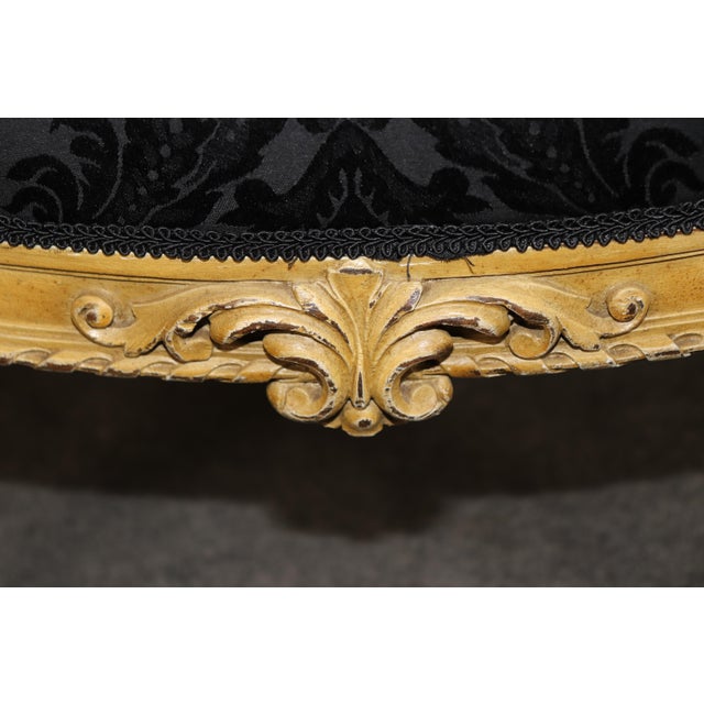 French Pair Napoleonic Painted and Carved Armchairs For Sale - Image 3 of 8