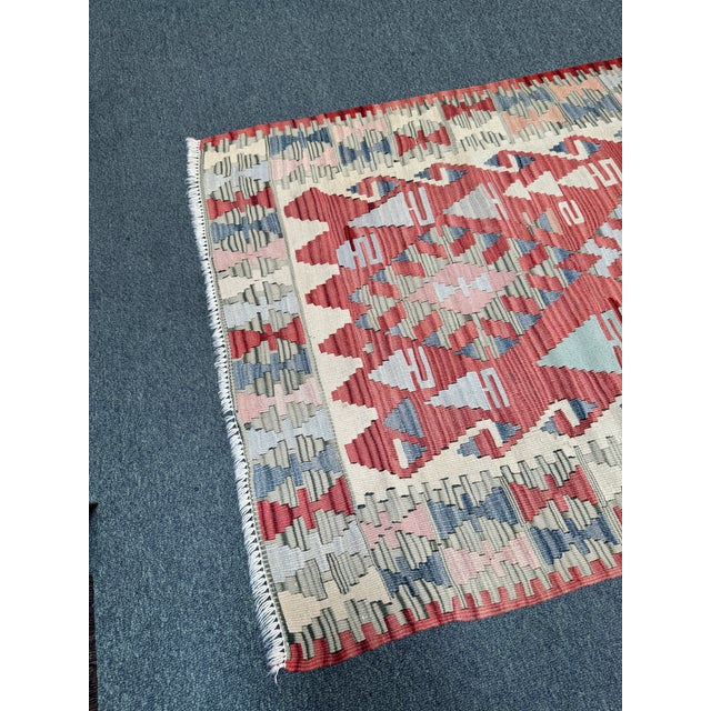 3ft × 10ft 3in Hand Woven Flat-Weave Kilim Runner, Vintage For Sale - Image 4 of 12
