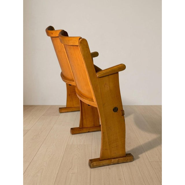 1950s Mid-Century Wooden Cinema Seating, Germany, 1950s For Sale - Image 5 of 8