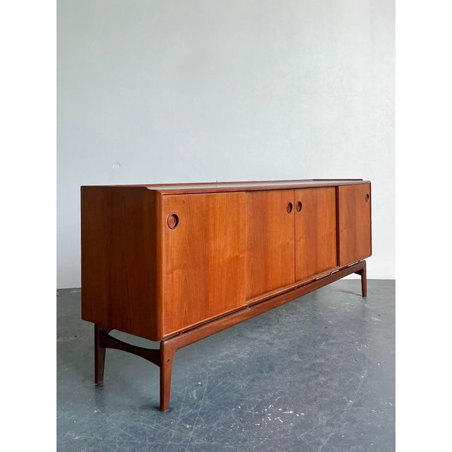 Mid 20th Century Vintage MCM Danish Arne Hovmand-Olsen Teak Credenza For Sale - Image 5 of 12