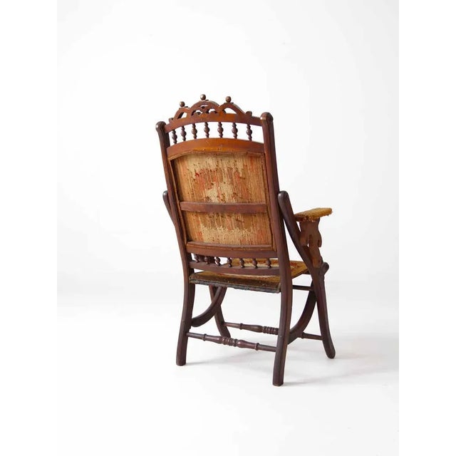 Late 19th Century Victorian Tapestry Folding Lawn Chair For Sale - Image 5 of 10