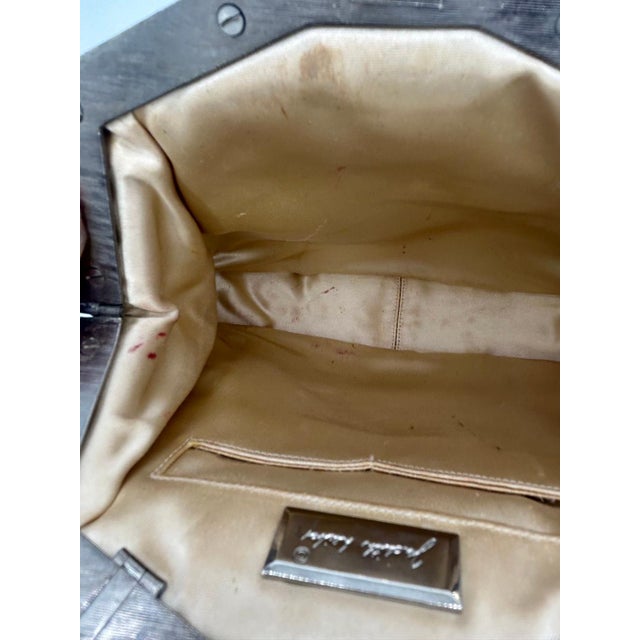 Judith Leiber Cream Matte Lizard Clutch with Enamel Crystal Top For Sale In Philadelphia - Image 6 of 12