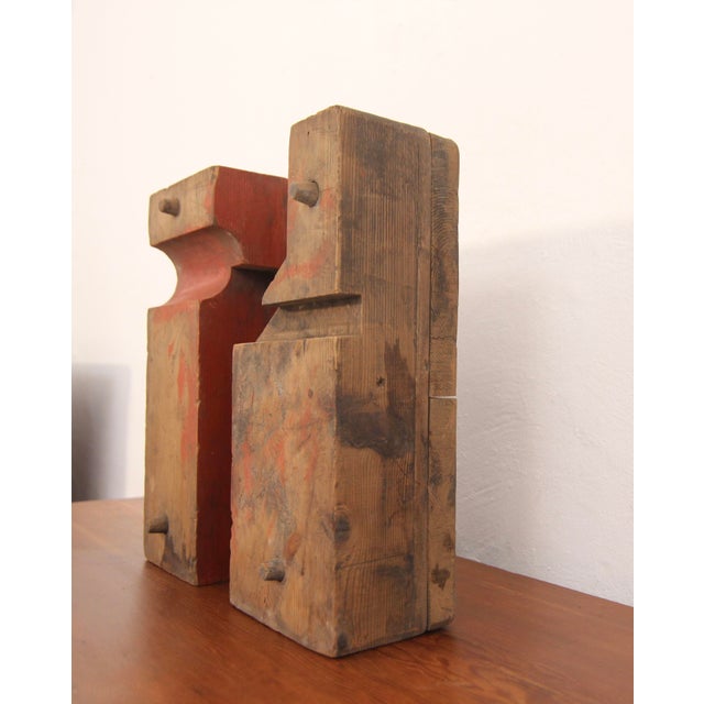 1950s Early 20th Century Wooden Casting Pattern Object with Original Patina For Sale - Image 5 of 16