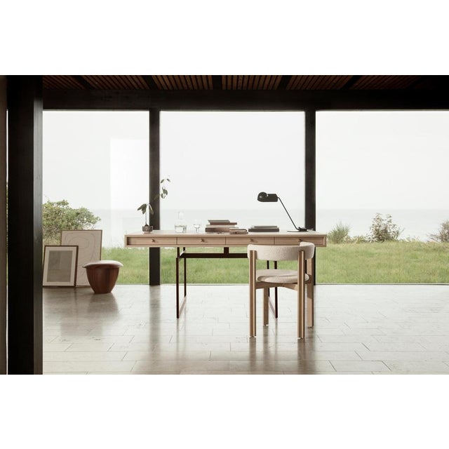 Gold Dark Grey and Natural Oak Office Desk by Bodil Kjaer for Karakter For Sale - Image 8 of 14