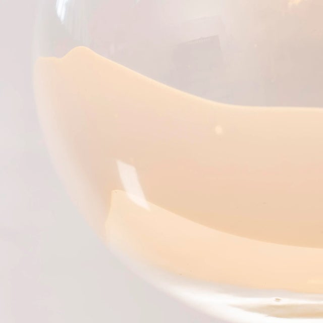 Suspension Light with White Milk Glass Sphere & Decoration, Italy For Sale - Image 9 of 11