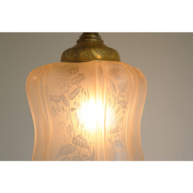 Large Antique French Art Nouveau Pendant Light, 1910 For Sale - Image 10 of 14