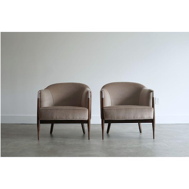 Mid 20th Century Set of Mid-Century Modern Lounge Chairs in Mohair, C. 1960s For Sale - Image 5 of 8