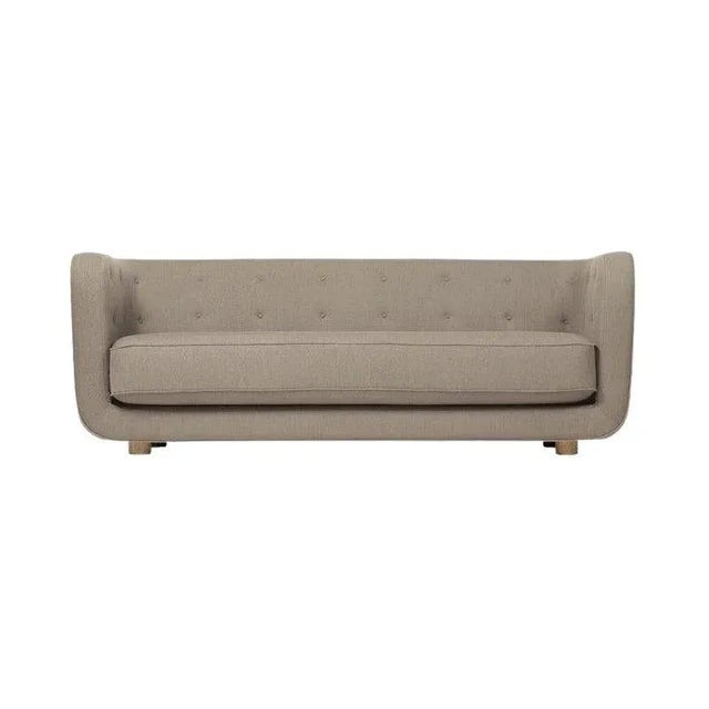 Beige Beige and Smoked Oak Raf Simons Vidar 3 Vilhelm Sofa by Lassen For Sale - Image 8 of 8