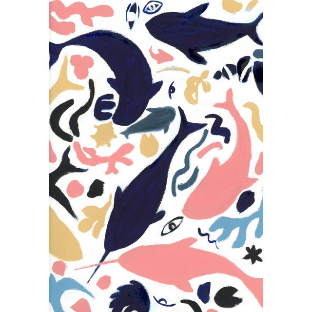 Contemporary Matisse Inspired Shapes and Animals Modern Oil Painting by Alexandra Swistak For Sale - Image 3 of 8